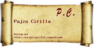 Pajzs Cirilla névjegykártya